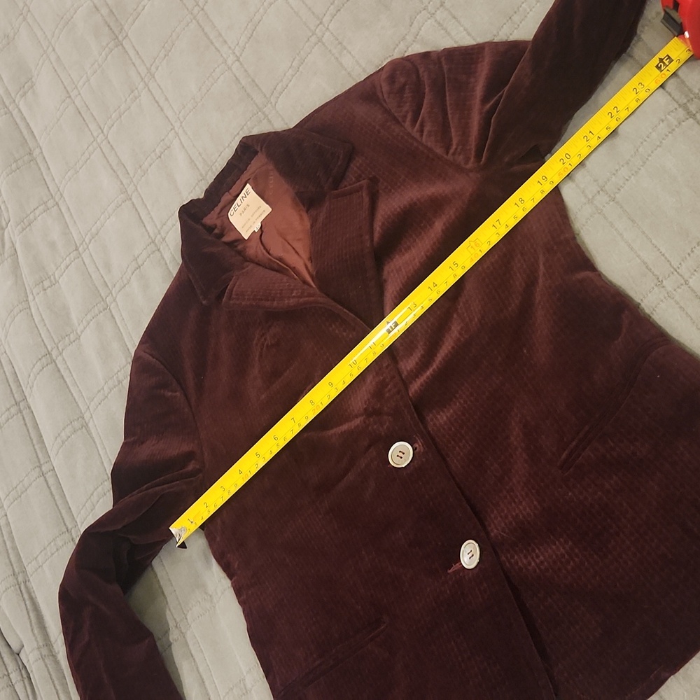 Stunning Celine Deep Burgundy Corduroy Blazer Size 42 - Picture 7 of 9